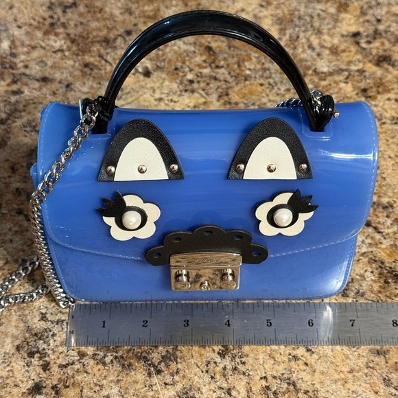 NWT Furla Candy Metropolis Mini Cross Body Bag Sea Blue With Handle See Details - Picture 8 of 13